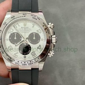 Clean Factory Rolex Daytona 116519LN 40MM White Gold Rubber Strap Arabic Number Black Eye White Dial 14 f5edf0b4 d2f9 46e1 bd61 54d1ab739b88 Clean Factory Watch