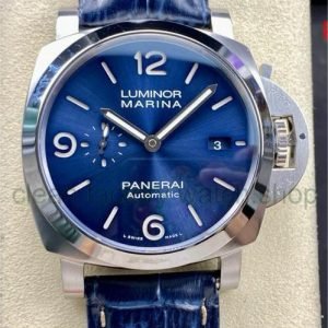 TTF Factory Panerai Luminor Marina PAM01313 Steel Leather Strap Arabic Numerals Blue Dial