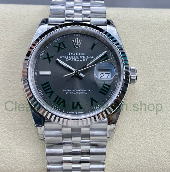 VS Factory Rolex Wimbledon Datejust 126234-0045 36mm Full 904L Roman Number Grey Dial Jubilee 1 01ac3338 7f8d 4345 8ef0 32b57e06af3a Clean Factory Watch
