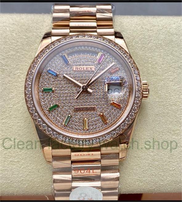 8+ Factory Counterweight Rolex Day-Date 128345RBR-0042 36mm Diamond Rose Gold Bezel Full Rose Gold Baguette Diamond Rose Gold Dial 1 13fc98c7 9e5b 43c9 86ab b9a7046e55f8 Clean Factory Watch