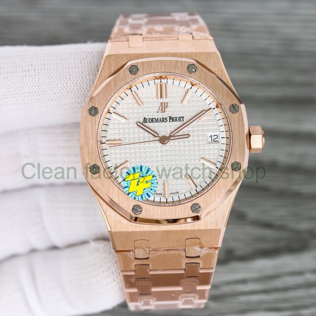 Copy ZF Factory Audemars Piguet Royal Oak 15500 41mm Full Rose Gold White Dial 1 34d4ea5c 1dfe 495f a93e b619c125b975 Clean Factory Watch