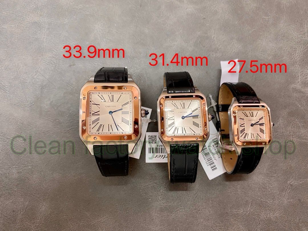 F1 Factory Cartier Santos Dumont W2SA0011 31.4mm Steel Leather Strap Roman Numerals Silver Dial 3 409a89c6 cd77 4567 b23c 185a97706224 Clean Factory Watch