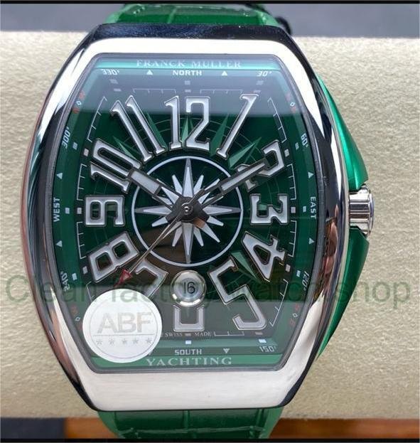 ABF Factory Franck Muller Vanguard V 45 SC DT YACHT 45mm Steel Rubber Strap Arabic Numerals Green Dial 1 4c6919d1 83e1 4a97 897f ee292144babf Clean Factory Watch