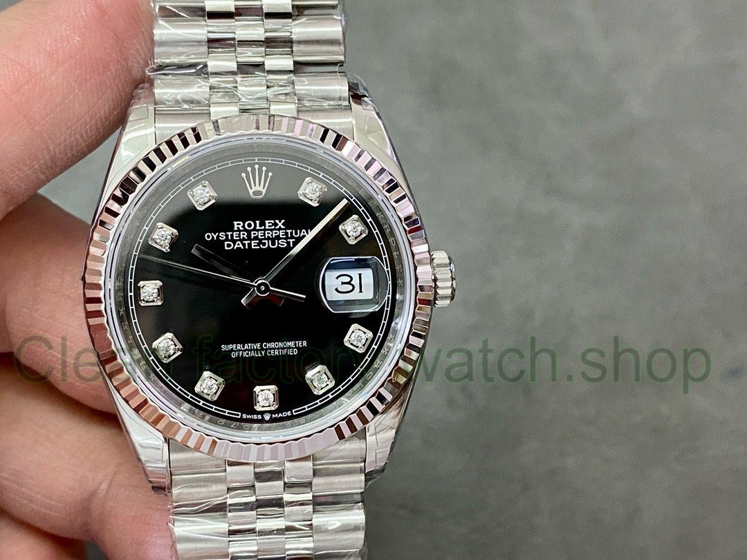 VS Factory Rolex Datejust 126234-0027 36mm Full 904L Diamond Black Dial Jubilee 1 4d504e48 8d2e 4eae bb8b 6f0716476165 Clean Factory Watch