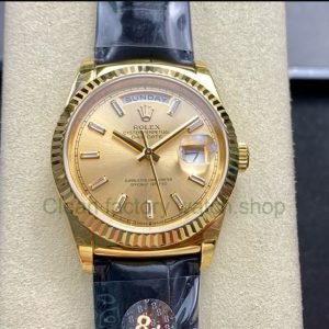 8+ Factory ‘counterweight’ Rolex Day-Date 36mm 128238 Yellow Gold Crocodile Leather Strap Baguette Diamond Champagne Dial 8 518b36e5 005d 4f5c b424 d0acd4a2b2f4 Clean Factory Watch