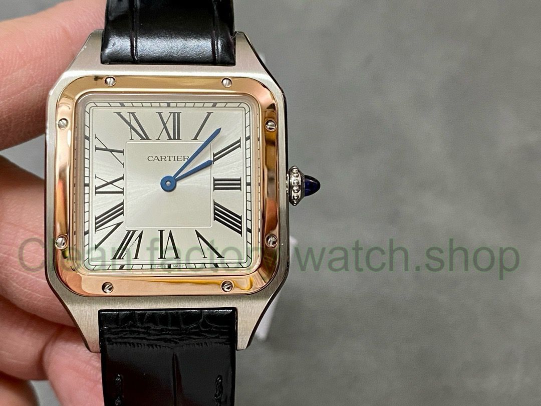 F1 Factory Cartier Santos Dumont W2SA0011 31.4mm Steel Leather Strap Roman Numerals Silver Dial 4 6382d02b 1ca8 4228 a082 fcb159d2d427 1 Clean Factory Watch