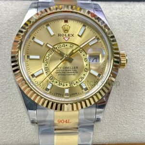 Noob Factory Rolex Sky-Dweller 336933-0001 42mm Half Yellow Gold Champagne Dial 8 69e18c07 2647 4617 922e 6050d9083a7d Clean Factory Watch