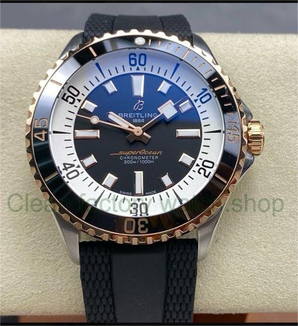 BLS Factory Breitling Superocean U17375211B1S1 42mm Steel&Gold Black Rubber Strap Black Dial 1 7ef589e2 1a19 4064 9f88 a5a78ac03f32 Clean Factory Watch