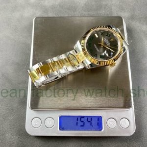 ARF Factory “Counterweight” Rolex Datejust 41 126333-0019 41mm Half Yellow Gold Roman Numerals Grey Dial weighs 154.1g
