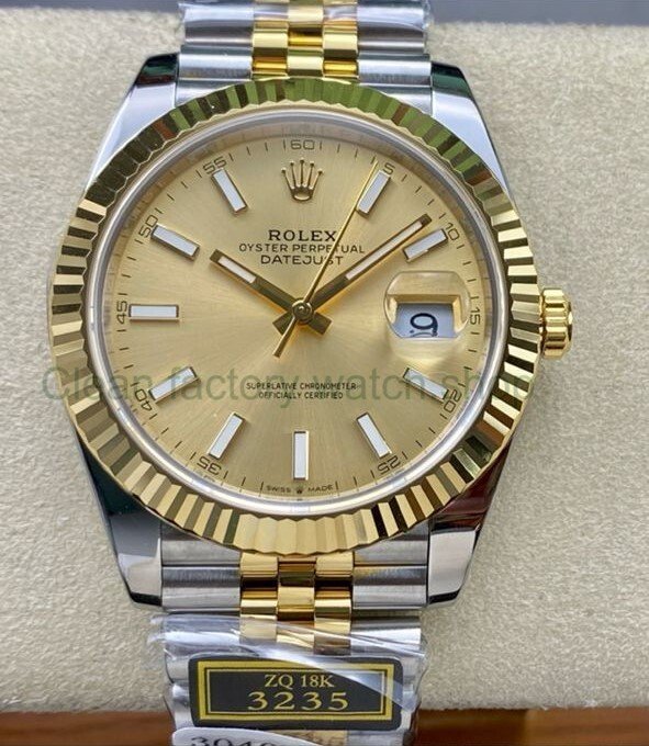 ZQ Factory Rolex Datejust 126333-0010 41mm Half Yellow Gold Champagne Dial Jubilee 1 993c3e06 34e0 4c4f 8254 aefd73f00975 Clean Factory Watch