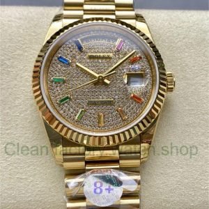 8+ Factory Counterweight Rolex Day-Date 128238-0051 36mm Full Yellow Gold Baguette Diamond Yellow Gold Dial 14 9cc26d8f e572 4e1e ae78 4692c709b374 Clean Factory Watch