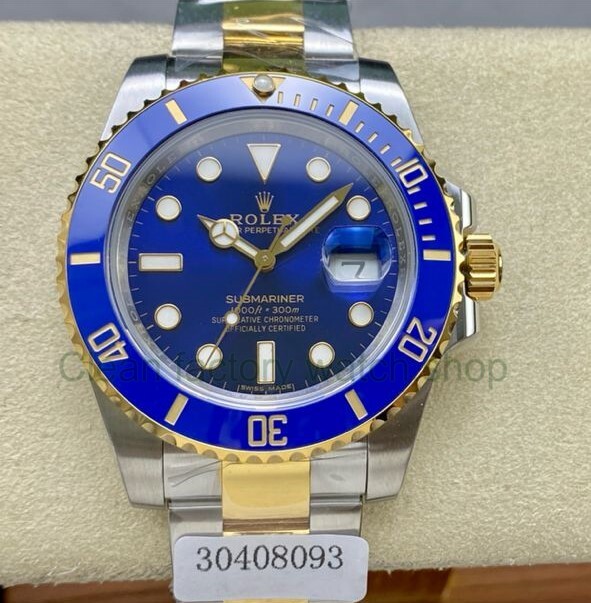 ZQ Factory Rolex Submariner Date 116613LB 40mm Half Gold Blue Dial 1 a5bd9c88 1ea3 4041 9ee4 d5c0386e6d0d Clean Factory Watch