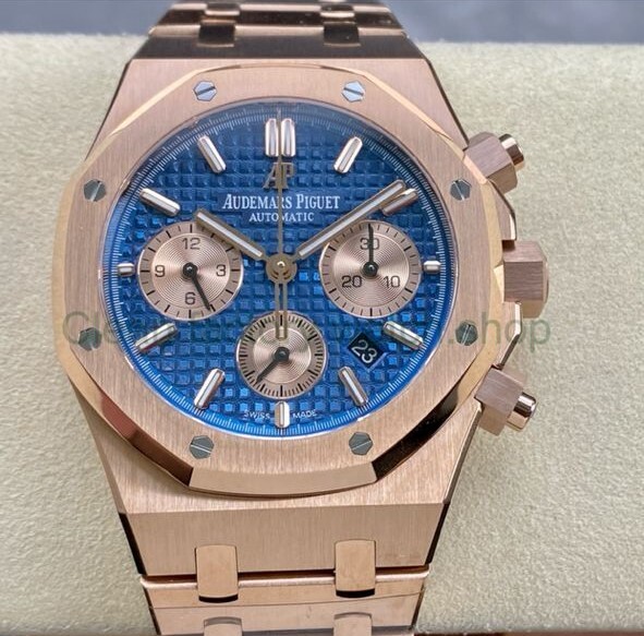 IPF Factory Audemars Piguet Royal Oak Chronograph 26331OR.OO.1220OR.01 41mm Full Rose Gold Blue Dial 1 bdcc39a3 35cd 4226 8444 3809cfa00f88 Clean Factory Watch
