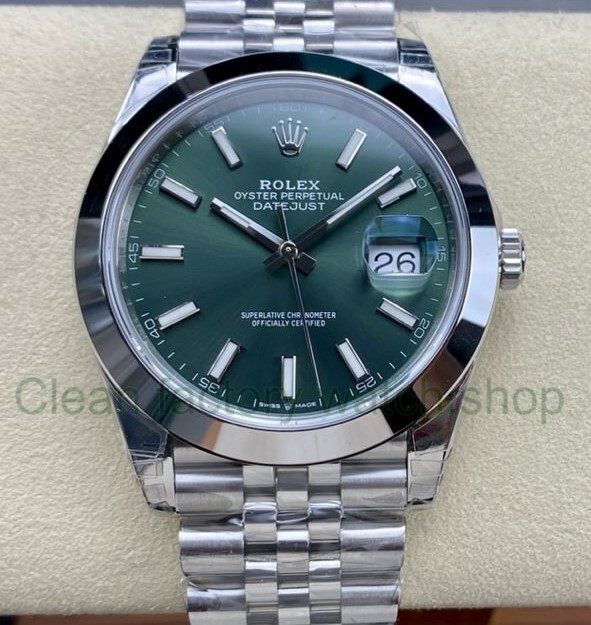 VS Factory Rolex Datejust 126300-0020 41mm Smooth Bezel Full 904L Mint Green Dial Jubilee 1 c54cfc4c da0e 44d3 b875 c8812a0a34b9 Clean Factory Watch