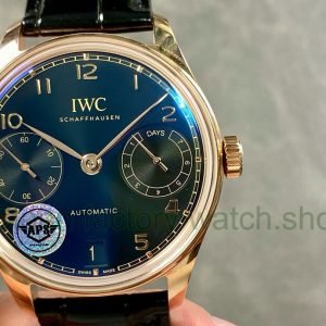APS Factory IWC Portuguese IW500713 42.4mm Rose Gold Leather Strap Blue Dial 8 ceb90997 4ecb 42fc b915 6b4fc786433b Clean Factory Watch