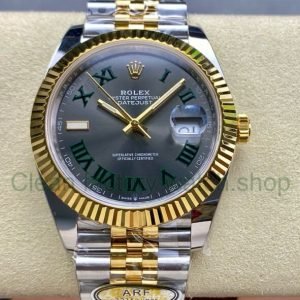 ARF Factory “Counterweight” Rolex Datejust 41 126333-0020 41mm Half Yellow Gold Roman Numerals Grey Dial Jubilee 4 ARF Factory “Counterweight” Rolex Datejust 41 126333-0020 41mm Half Yellow Gold Roman Numerals Grey Dial Jubilee