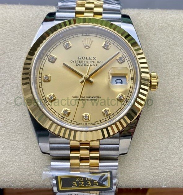 ZQ Factory Rolex Datejust 126333-0012 41mm Half Yellow Gold Diamond Champagne Dial Jubilee 1 e2e2dacd 016b 4af3 986b ec71592508b8 Clean Factory Watch