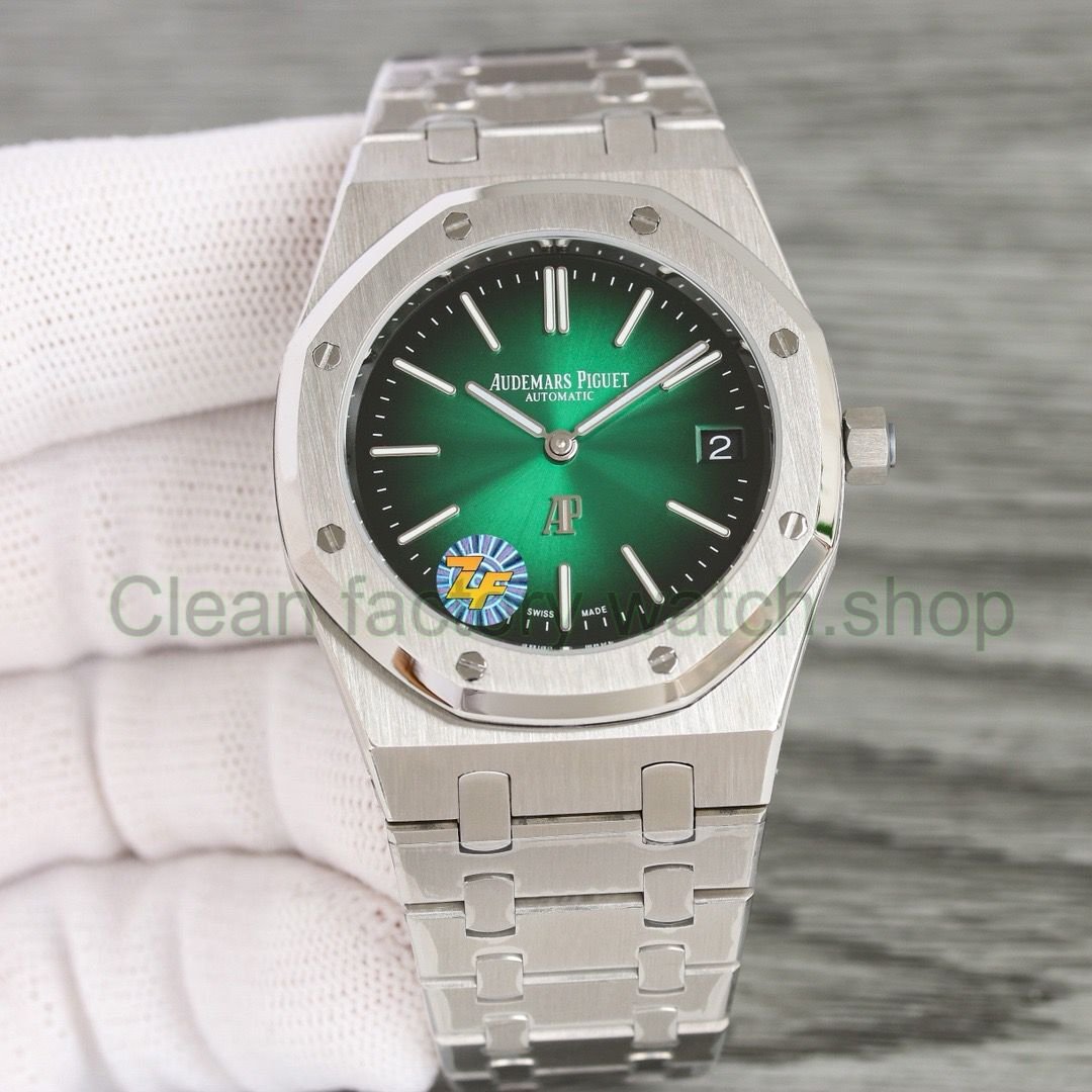 Copy ZF Factory Audemars Piguet Royal Oak 15202 39mm Full Steel Green Dial 1 e9c98993 ae23 421e 8d20 5954e8dff440 Clean Factory Watch