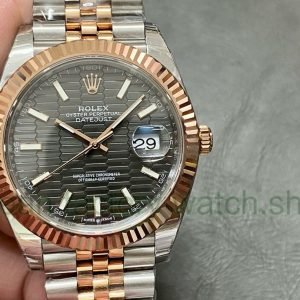 VS Factory Rolex Datejust 126331-0020 41mm Half Rose Gold Slate Motif Grey Dial Jubilee 12 f35065b4 3dfb 4d6c b3eb 58031545d903 Clean Factory Watch