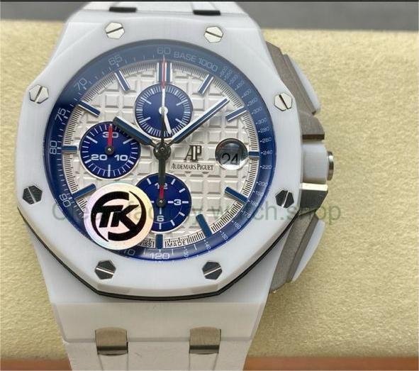 TK Factory Audemars Piguet Royal Oak Offshore Chronograph 26402CB.OO.A010CA.01 44mm Ceramic Rubber Strap White Dial 1 00e8c56b 3827 412f 8c68 8834d9561502 Clean Factory Watch