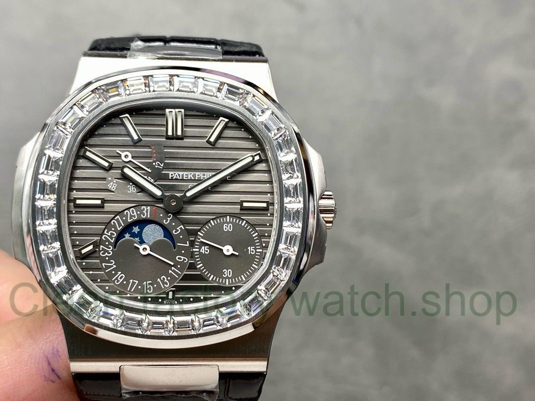 PPF Factory Patek Philippe Nautilus 5722G-001 40mm White Gold Leather Strap Grey Dial 1 184ab1c5 a8b8 41d5 81b1 0f9fd92ba027 Clean Factory Watch