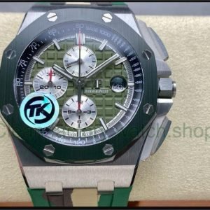 TK Factory Audemars Piguet Royal Oak Offshore Chronograph 26400SO.OO.A055CA.01 44mm Steel Rubber Strap Green Dial 18 29443eb2 163f 4bef a66a 973ac1fff276 Clean Factory Watch