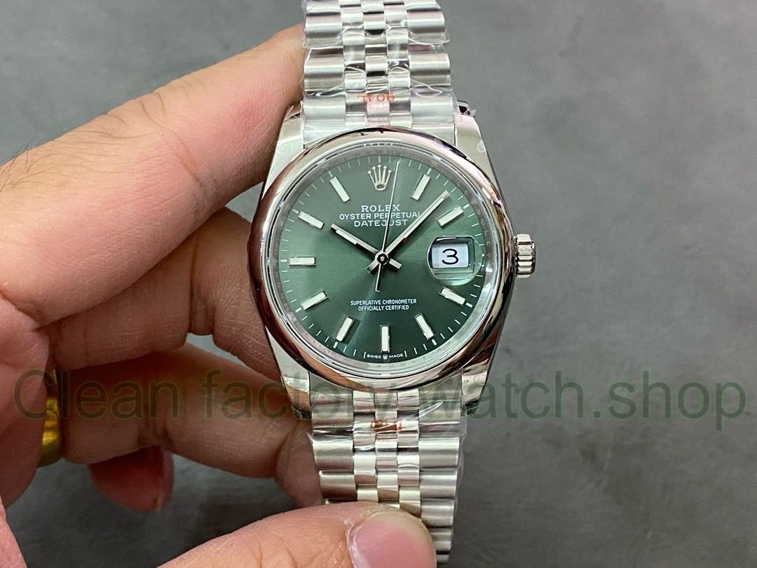 GM Factory Rolex Datejust 126200-0023 36mm White Gold Smooth Bezel Full 904L Green Dial Jubilee 1 2a139859 1317 4b73 ac8b 1453a68e1635 Clean Factory Watch