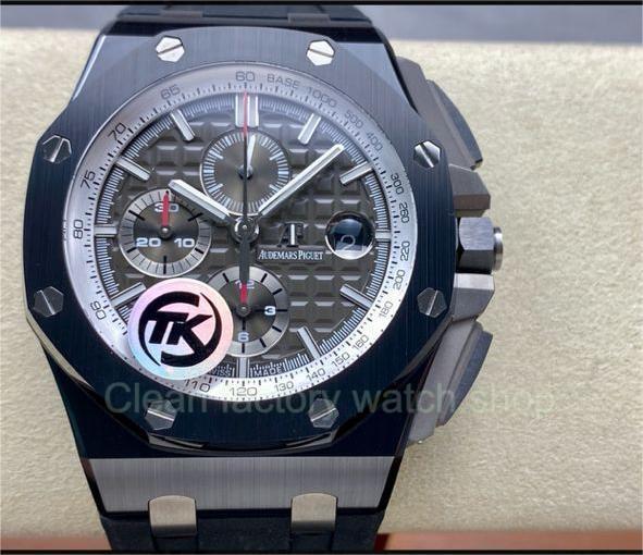 TK Factory Audemars Piguet Royal Oak Offshore Chronograph 26405CE.OO.A002CA.01 44mm Ceramic Rubber Strap Arabic Numerals Grey Dial 1 2bc86bd8 90de 4208 b150 9a6dcfe23351 Clean Factory Watch
