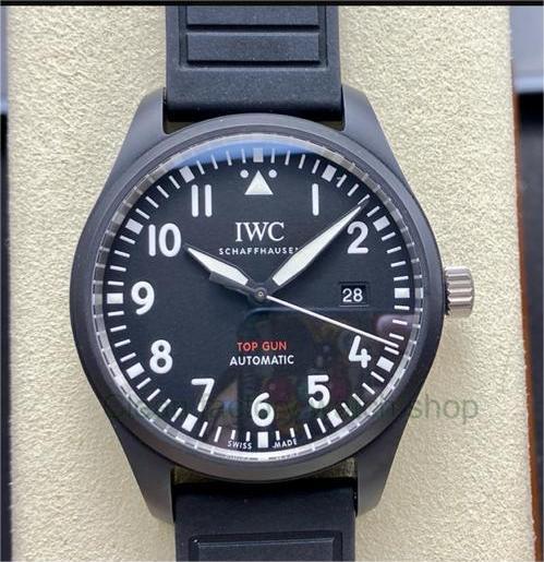 M+ Factory IWC IW326901 41mm Ceramic Rubber Strap Arabic Numerals Black Dial