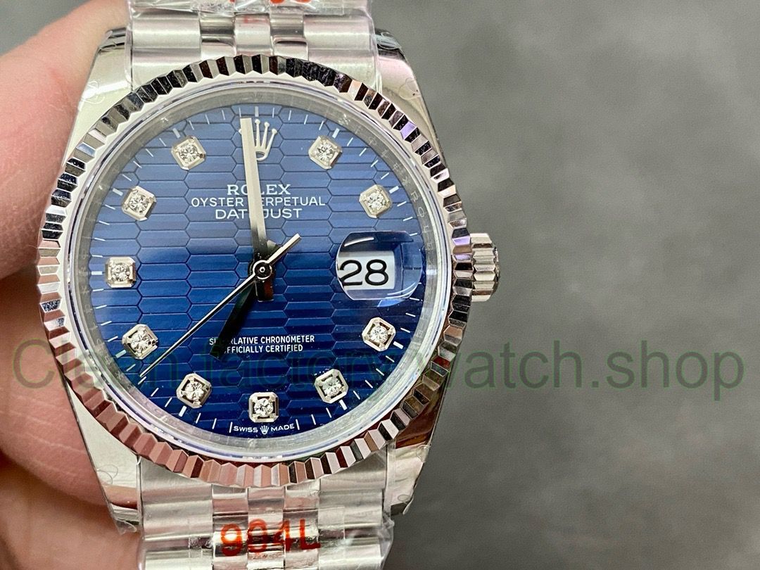 GM Factory Rolex Datejust 126234-0057 36mm Full 904L Diamond Fluted Motif Blue Dial Jubilee 1 4245d604 7ea8 41df 8eca 8ac28772a787 Clean Factory Watch
