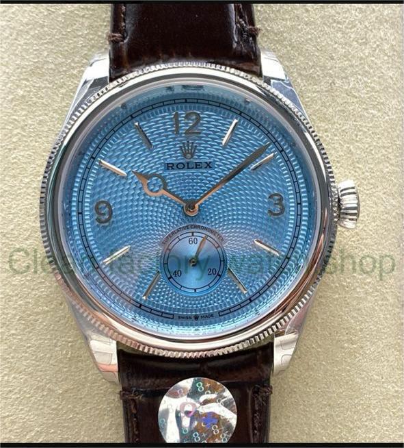 8+ Factory Rolex 1908 52506-0002 39mm Steel Leather Strap Arabic Numerals Ice Blue Dial 1 4d056ae1 bcdc 44f8 a76b ec31aae15ed6 Clean Factory Watch