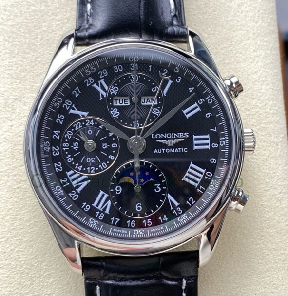 LGS Factory Longines Master Collection L2.673.4.51.3(Moonphase) 40mm Steel Leather Strap Black Dial 1 5b4b5b39 fde8 447f a63a 03b29abee01f Clean Factory Watch