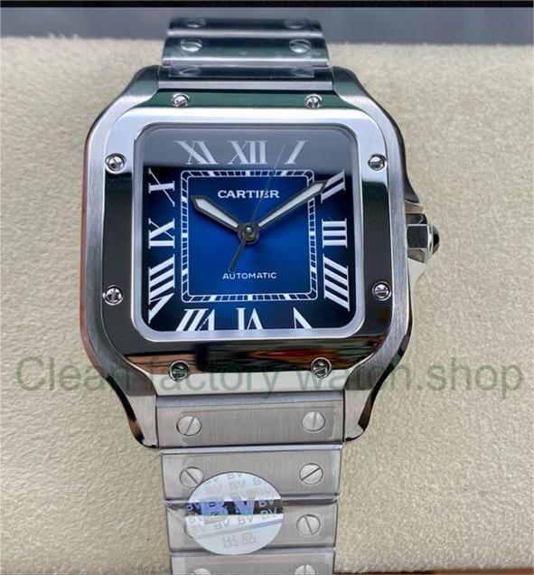 BV Factory Women's Cartier Santos WSSA0063 35.1mm Full Steel Roman Numerals Blue Dial 1 5ed3de18 ca29 409f ac51 dc19876b84ff Clean Factory Watch