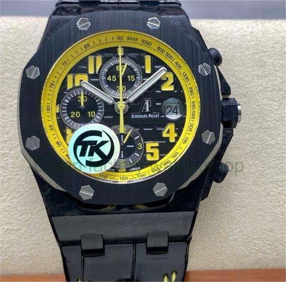 TK Factory Audemars Piguet Royal Oak Offshore Chronograph 26176FO.OO.D101CR.02 42mm Carbon Fiber Leather Strap Arabic Numerals Black Dial 1 63e4f801 ee8b 4355 bf4d bfc71371c8aa Clean Factory Watch