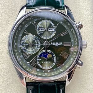LGS Factory Longines Master Collection L2.773.4.61.2(Moonphase) 40mm Steel Leather Strap Roman Numerals Green Dial 7 785872a9 48bf 4f59 95f3 7a91adc8f455 Clean Factory Watch