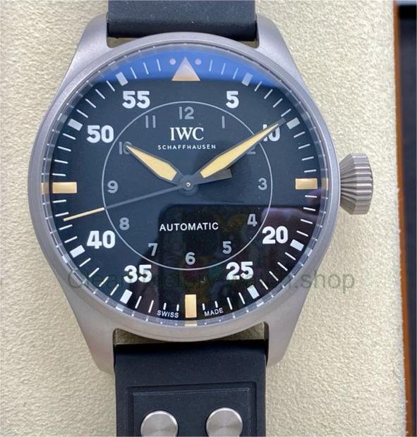 M+ Factory IWC Big Pilot IW329701 43mm Titanium Rubber Strap Arabic Numerals Black Dial