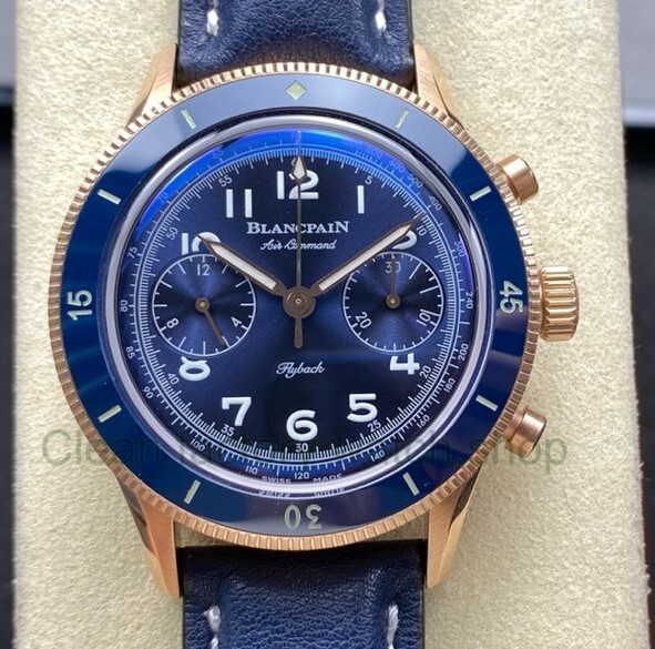 TW Factory Blancpain Air Command AC02-36B40-63B 42.5mm Blue Ceramic Rose Gold Calfskin Vintage Leather Strap Blue Dial 1 ef748e0a ba68 4d8a 90bb dff9404a05d4 Clean Factory Watch
