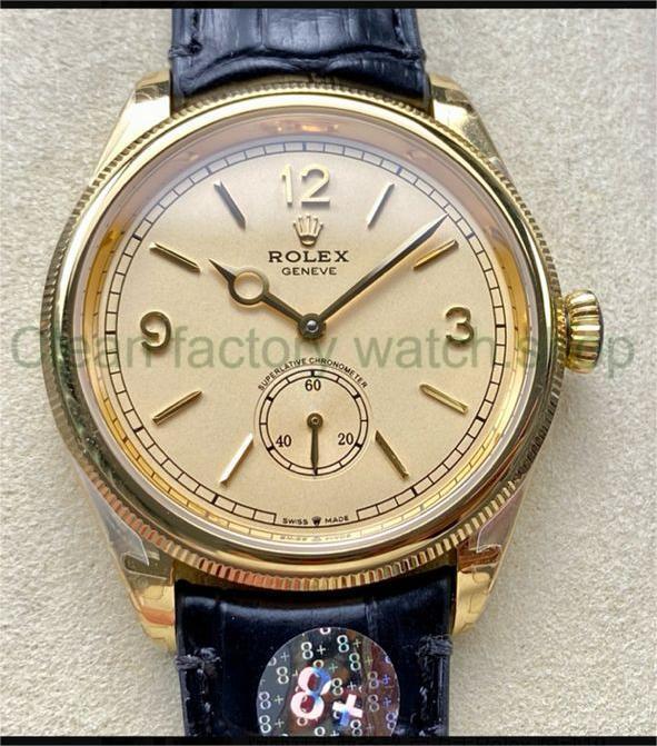 8+ Factory Rolex 1908 52508 39mm Yellow Gold Leather Strap Arabic Numerals Champagne Dial 1 f0548f84 edc1 4bc2 91a4 807618a5f9b2 Clean Factory Watch
