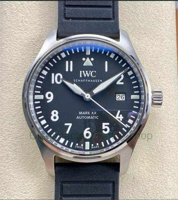 M+ Factory IWC Pilot Mark IW328201 40mm Steel Rubber Strap Arabic Numerals Black Dial 1 ff0436d9 ac77 4dcb 8e51 ca4d9202c566 Clean Factory Watch