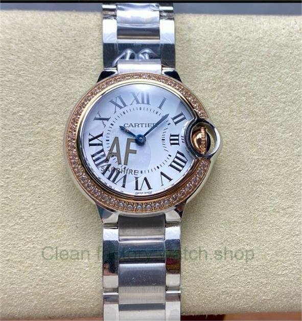 AF Factory Cartier Ballon Bleu WE902079 28mm Diamond Bezel Full Steel Roman Numerals Silver Dial 1 0fa63793 ed7d 4429 9852 1be4af08bd8e Clean Factory Watch