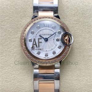 AF Factory Cartier Ballon Bleu W3BB0025 28mm Diamond Bezel Rose Gold/Steel Roman Numerals&Diamond Silver Dial 12 5a02d28b b756 4d95 ab8e 16f76a5716ca Clean Factory Watch