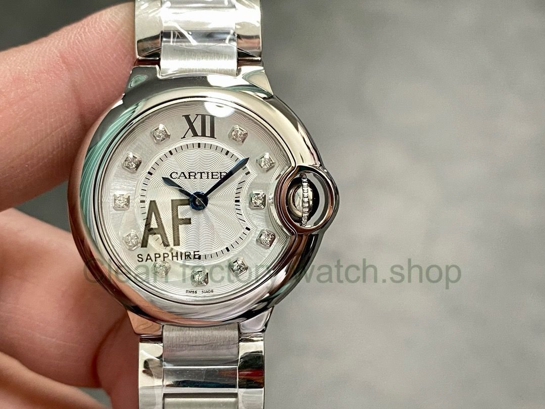 AF Factory Cartier Ballon Bleu W4BB0029 28mm Full Steel Roman Numerals&Diamond Silver Dial 1 60a855b5 08fe 4548 bf4f f29268970297 Clean Factory Watch