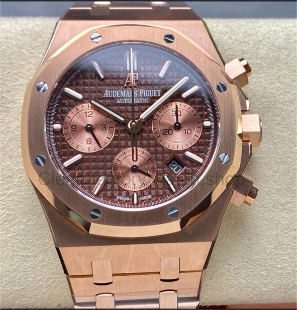 BF Factory Audemars Piguet Royal Oak Chronograph 26331OR.OO.1220OR.02 41mm Full Rose Gold Brown Dial 1 9684cef4 f57b 4100 a1cd 81cfc93207bb Clean Factory Watch