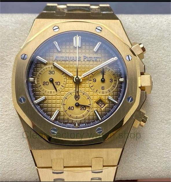 BF Factory Audemars Piguet Royal Oak Chronograph 26240BA.OO.1320BA.02 41mm Full Yellow Gold Champagne Dial 1 987a1e76 1861 4b64 9c20 78c19aee706e Clean Factory Watch
