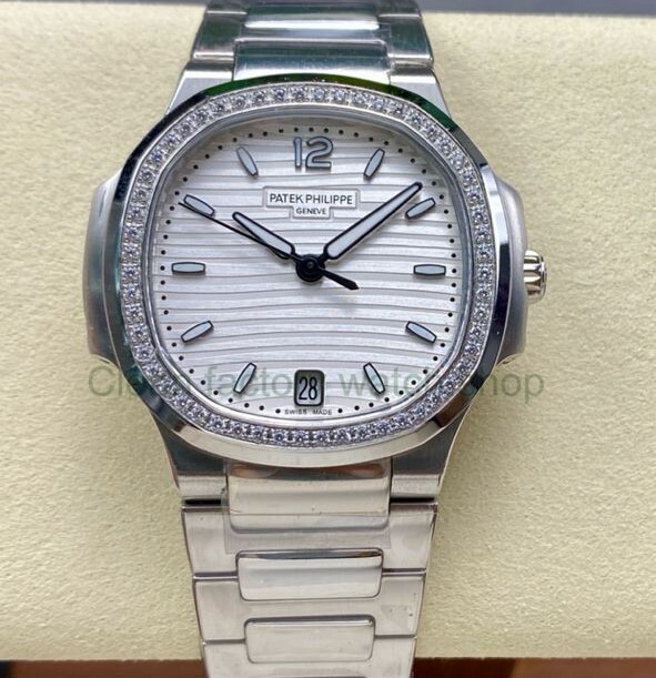 MS Factory Patek Philippe Nautilus 7118/1200A-010 35.2mm Diamond Bezel Full Steel White Dial 1 b64c8dcb 4846 41e3 8a10 c799d420db73 Clean Factory Watch
