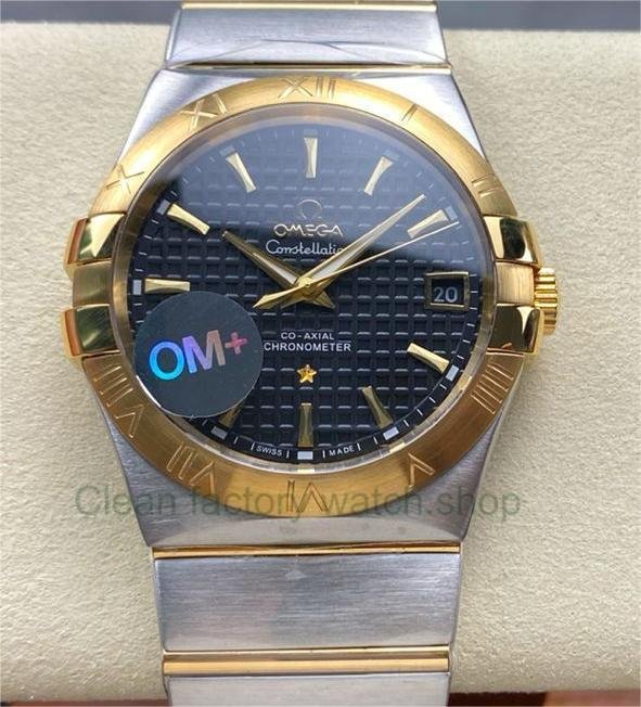 OM+ Factory Omega Constellation Men 123.20.35.20.01.001 38mm Gold/Steel Black Dial 1 d20dcbee fcbe 4e1e a17f bcc7751ad440 Clean Factory Watch