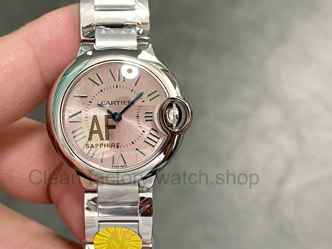 AF Factory Cartier Ballon Bleu W6920034 28mm Full Steel Roman Numerals Pink Dial 1 ffb1efb2 e968 4853 8aed 95f41869a7b1 Clean Factory Watch