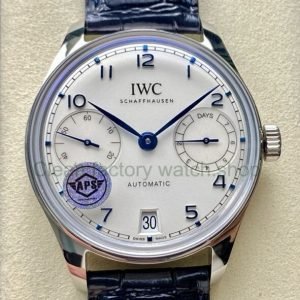 APS Factory IWC Portuguese IW501702 42mm Steel Leather Strap Silver Dial 16 035c5e1a 5b98 45c2 873c 393745199db7 Clean Factory Watch