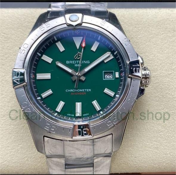BLS Factory Breitling Avenger A17328101L1A1 42mm Full Steel Green Dial