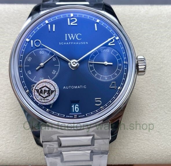 APS Factory IWC Portuguese IW501704 42mm Full Steel Blue Dial 1 2a6cf5d5 7d49 484e af5b 8ba2344eb05e Clean Factory Watch
